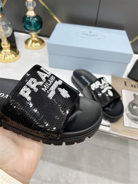 prada sequin slides|Prada slides for women.